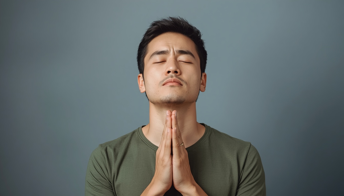 Person practicing breathing exercises for stress relief
